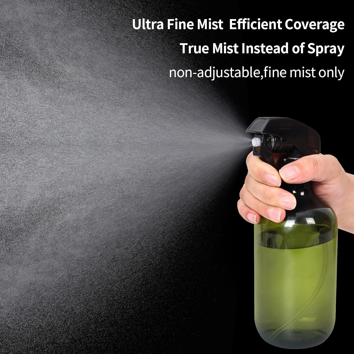 Cleaning spray bottle, hair spray bottle, plant sprayer, durable trigger, refillable, clear plastic, 2x 500ml (3 spray heads) empty garden sprayer, hair sprayer - Image 3