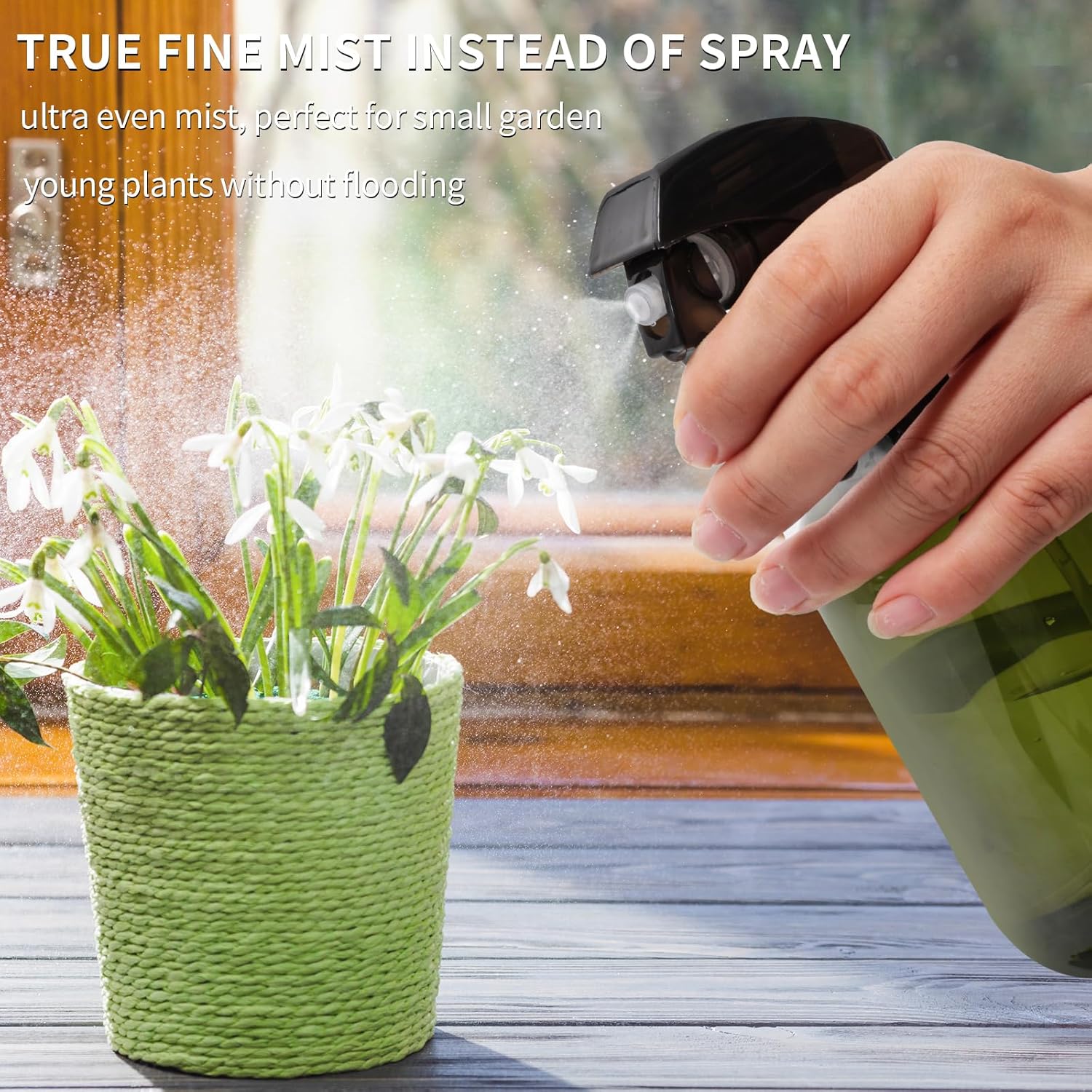 Cleaning spray bottle, hair spray bottle, plant sprayer, durable trigger, refillable, clear plastic, 2x 500ml (3 spray heads) empty garden sprayer, hair sprayer - Image 5