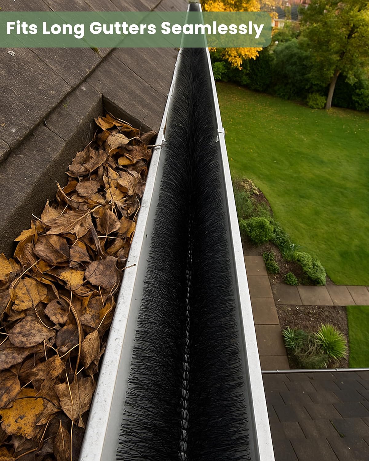 Gutter Brush - Leaf Catcher - Lead Filter - Gutter Drain Cleaner - Leaf Cleaner - Gutter Unblocker - 4m x 100mm Black - Image 3