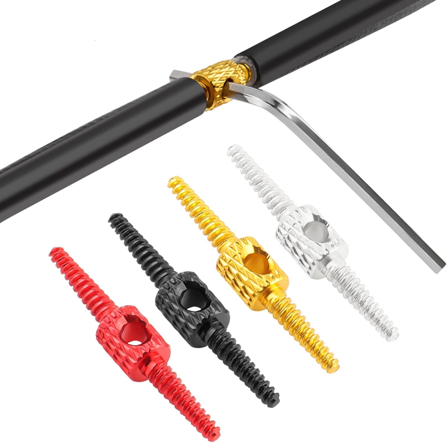 Connectors - 4 pieces - Tools for internal bike cable routing - Screw thread couplings for brake lines - Cable guide accessories - For switching bike frames - Image 1