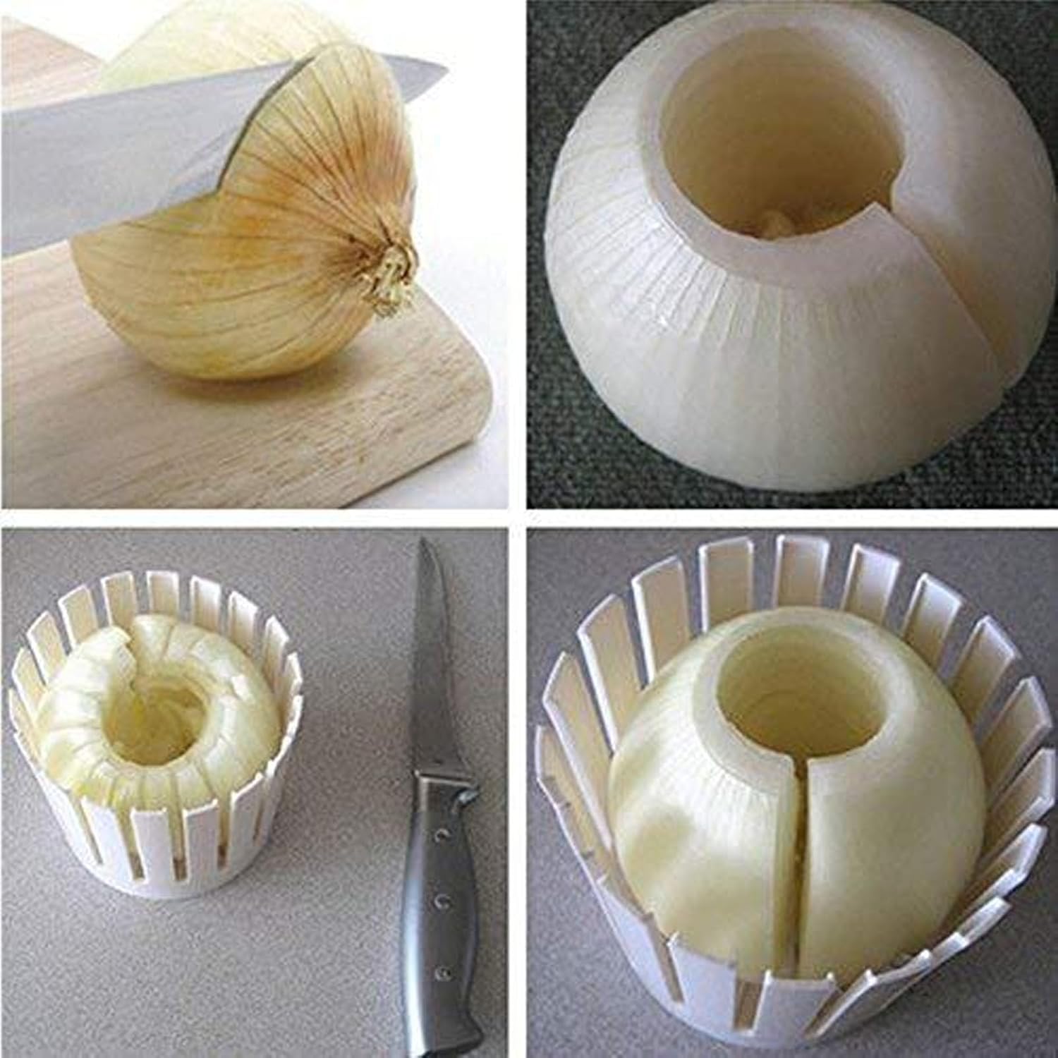 Onion flower cutter - Onion cutter - Potato, tomato, apple, orange blossom cutter - Fruit and vegetable cutter - Kitchen chopper - Image 2