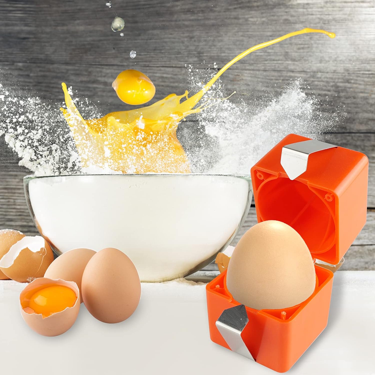 Egg slicer - for raw eggs - eggshell cutter - stainless steel eggshell slicer - eggshell separator - Image 4