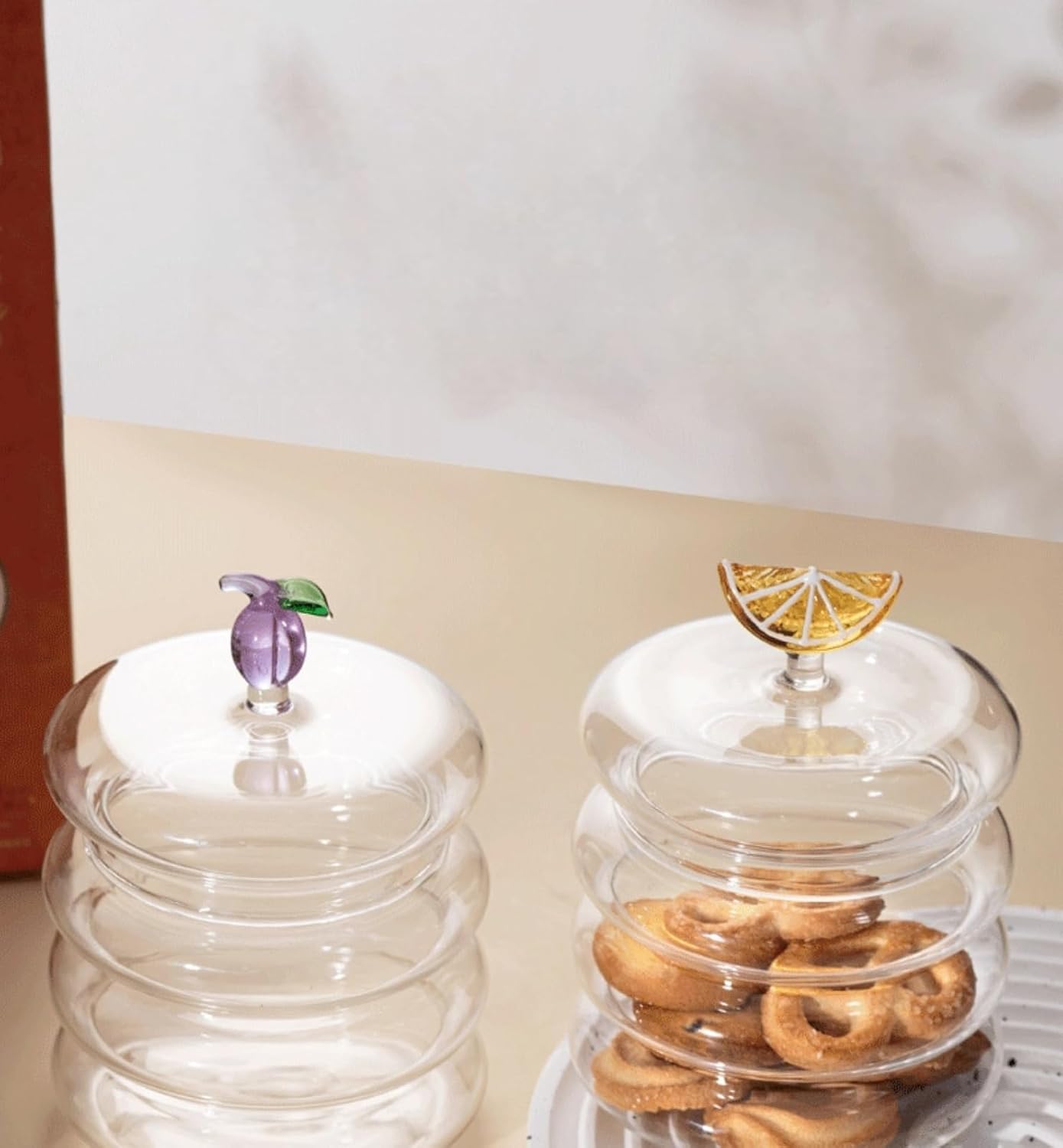 Household candy jar - desk candy box - candy jar with 3D fruit lid and snack compartment (two parts) - Image 4