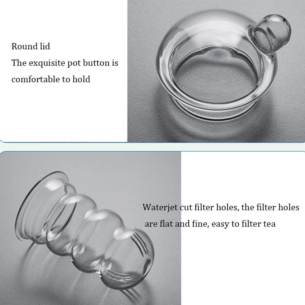 Handmade glass teapot for the stove with removable glass tea infuser - 2-in-1 flower teapot - Suitable for electric cooktops and kitchen appliances (colour: green) - Image 3