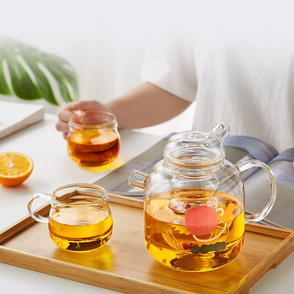 Handmade glass teapot for the stove with removable glass tea infuser - 2-in-1 flower teapot - Suitable for electric cooktops and kitchen appliances (colour: green) - Image 7