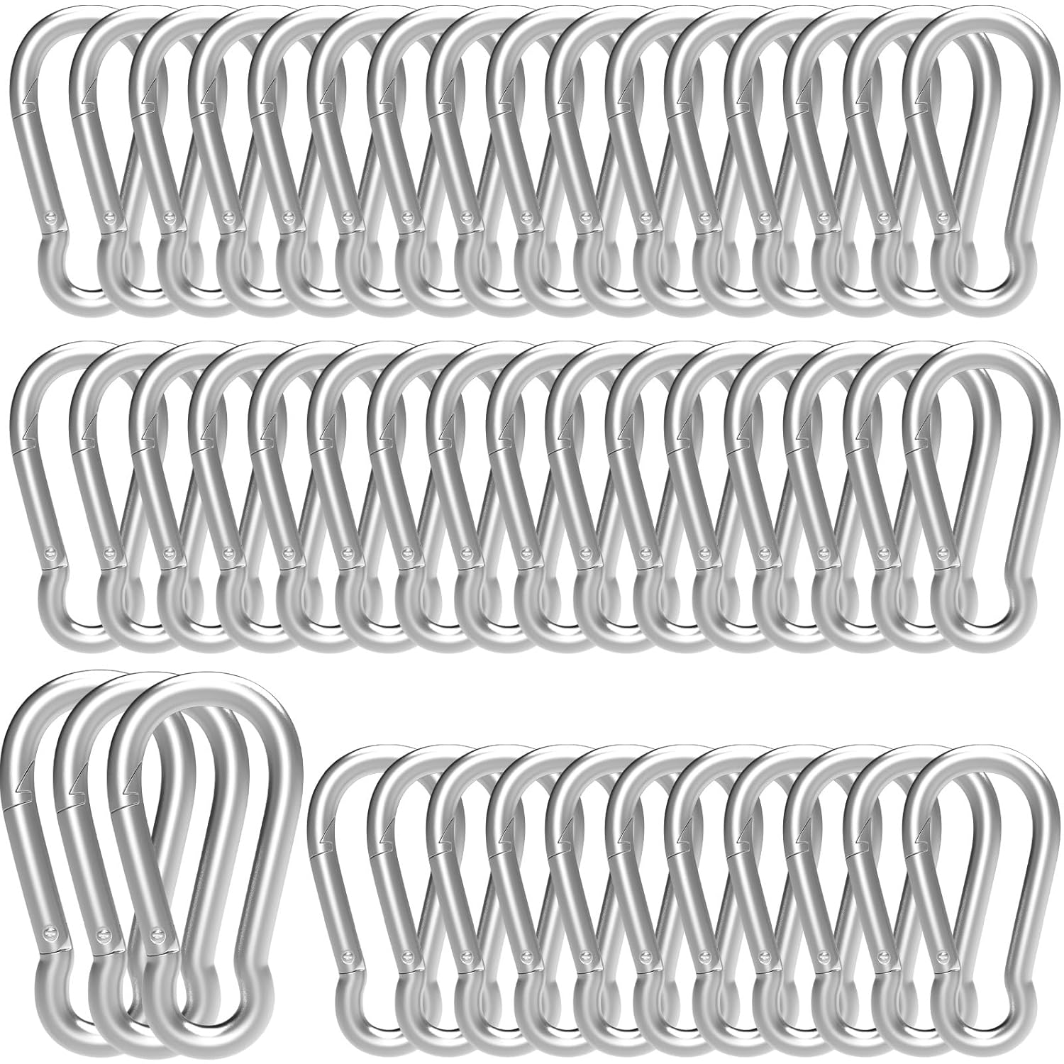 Karabiner Hook - 50 pieces - M6 - Karabiner Hook Clip - Spring - Karabiner Hook - Keychain - For gym - Climbing lock - Karabiner Hook Clip - Hanging plants - Outdoor camping - Hiking - Image 1