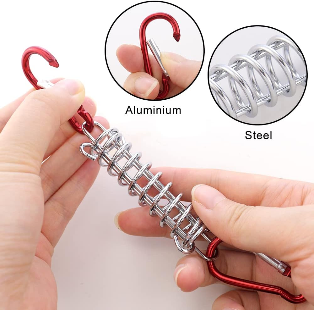 Veergesp-5-pack tent pegs - Red - Camping tent carabiner hook - Heavy metal - Awning accessory - For canvas tents - Image 4