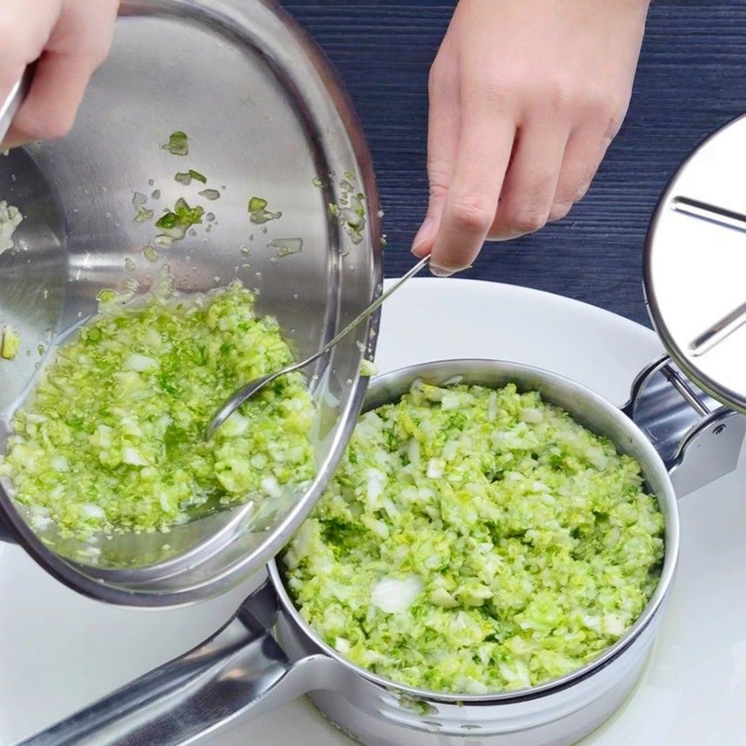 Stainless Steel Potato Masher - Multifunctional Potato Masher - Handheld Potato Masher for the Kitchen - Heavy-Duty German Dough Masher - Suitable for Making Potato Balls, Pasta, Potatoes, Fruit and Vegetables (Open Bottom) - Image 6