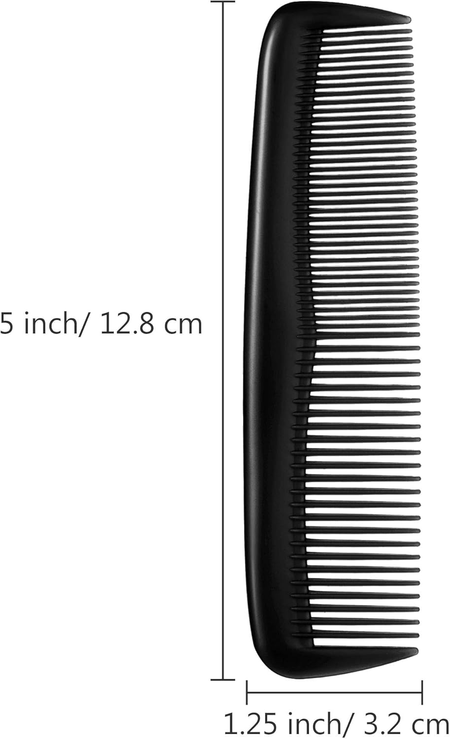 12-piece hair brush set - fine plastic hair brush in pocket size - unisex - fine comb (black) - Image 2