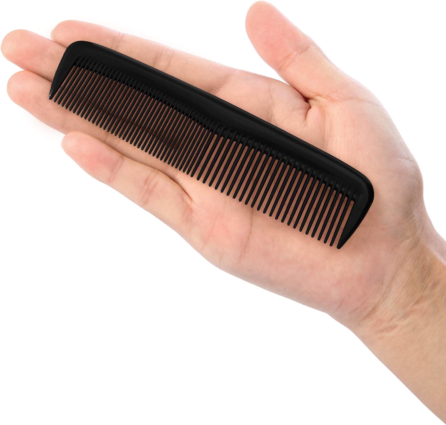 12-piece hair brush set - fine plastic hair brush in pocket size - unisex - fine comb (black) - Image 4