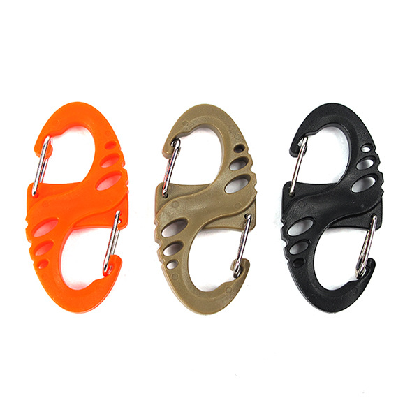 Carabiner Hooks - 12 pieces - 2 inch - plastic - S-shaped carabiner hook - paracord - keychain - hook - suitable for keychains, backpacks and zip clip accessories - Image 1
