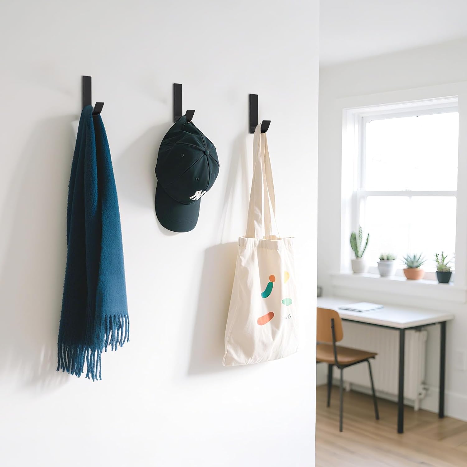 Strong adhesive hooks - 6 pack - suitable for hanging coats, bathrobes, towels and other items. Can also be installed in the shower to hang loofahs, towels, cloths, hats and other things. - Image 7
