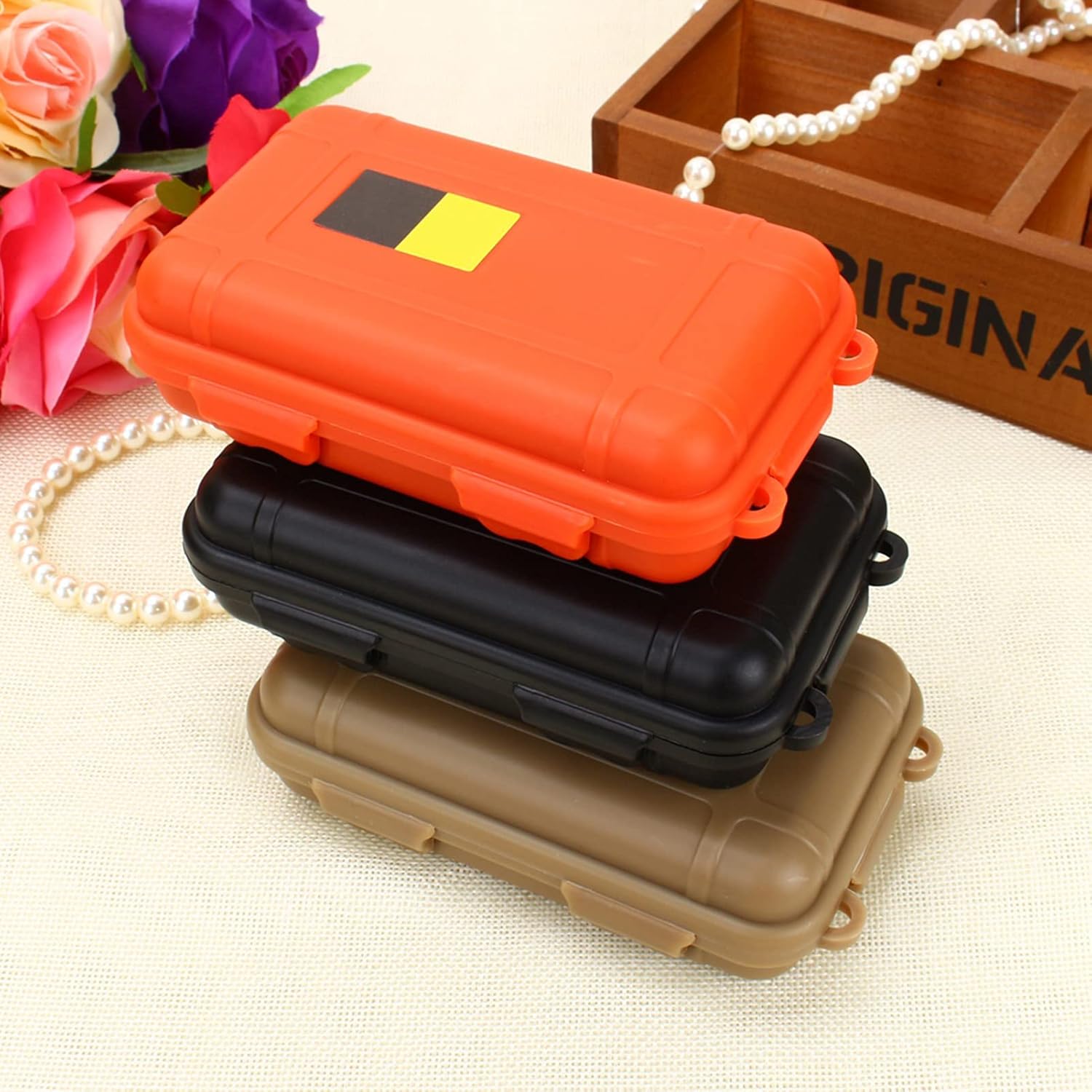 Sealed boxes - Set of 3 - Outdoor Survival Boxes - Container Storage Boxes - Plastic - Shockproof boxes - Survival Sealed boxes - 3 Colours - 4.88 x 2.93 x 1.37 inch - Image 2