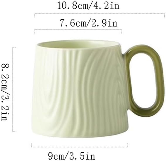 Ceramic mug for home - 8.4 oz plain coffee/tea mug - Dopamine Mood - Coffee mug for reading/studying (green) - Image 2