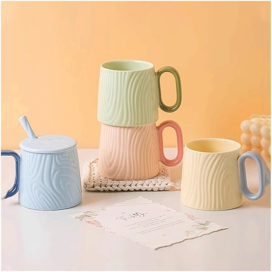 Ceramic mug for home - 8.4 oz plain coffee/tea mug - Dopamine Mood - Coffee mug for reading/studying (green) - Image 3