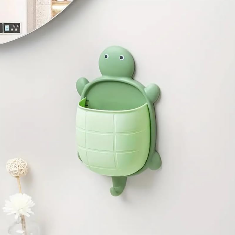 Nice hanging bathroom storage basket with hooks - Wall-mounted plastic box without drilling - Storage box for toiletries/cosmetics - Space-saving organizer for home - Environmentally friendly - Image 1