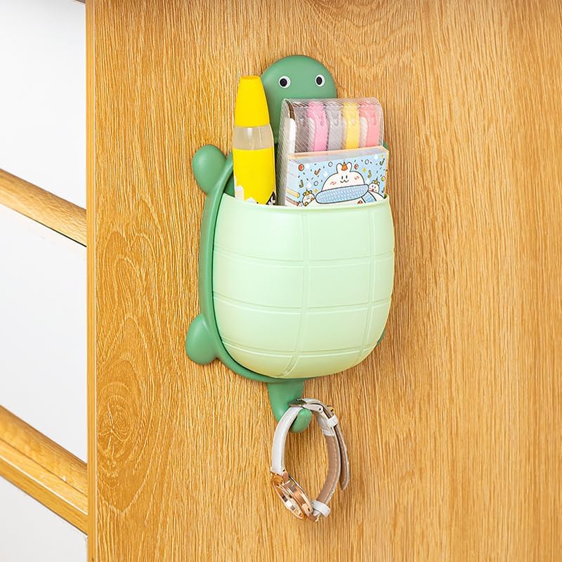 Nice hanging bathroom storage basket with hooks - Wall-mounted plastic box without drilling - Storage box for toiletries/cosmetics - Space-saving organizer for home - Environmentally friendly - Image 2