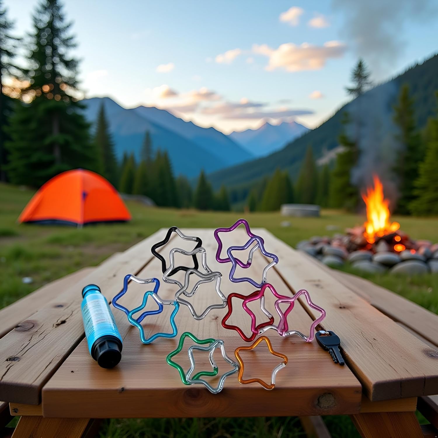 Carabiner Hooks - 10 pieces - Multicolour - Climbing Hook Clips - Camping Accessory Clips - Outdoor - Hiking - Carabiner Hooks - Quick Draw - Image 2