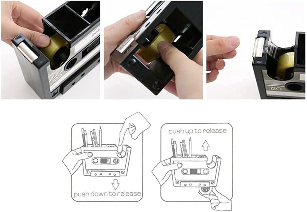 Retro Cassette Tape Pencil Holder - Multifunctional Pencil Holder - Creative Desk Organizer - Pencil Holder with Tape Holder - Image 6