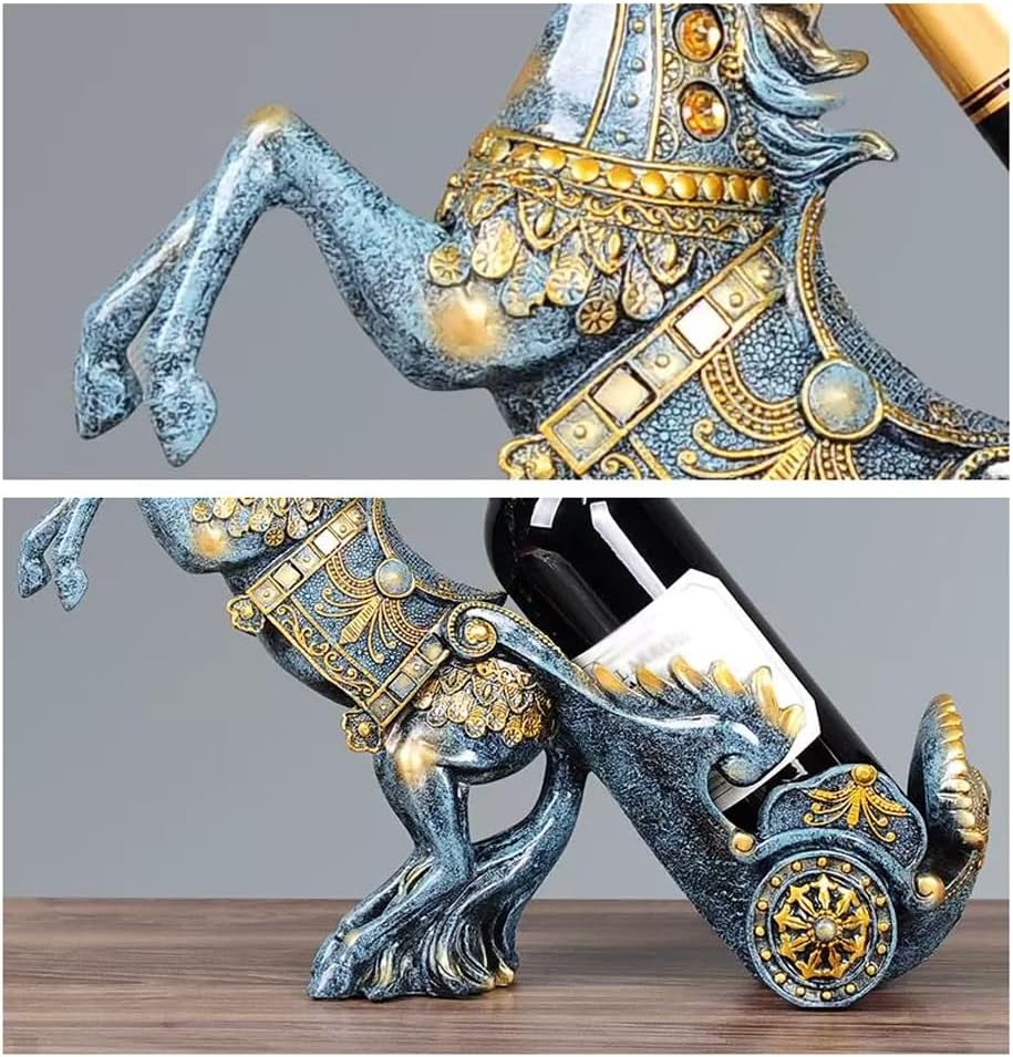Wine rack standard - High table standard for wine accessories for one bottle - Wine rack in the shape of a resin horse - Kitchen decoration, Dining room decoration, Craftsmanship - Image 4