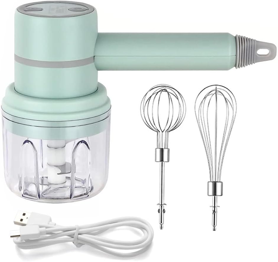 Handheld cordless electric blender - comes with 3 accessories - portable multi-functional food blender - can be used to blend eggs, whip cream, and chop garlic. - Image 1