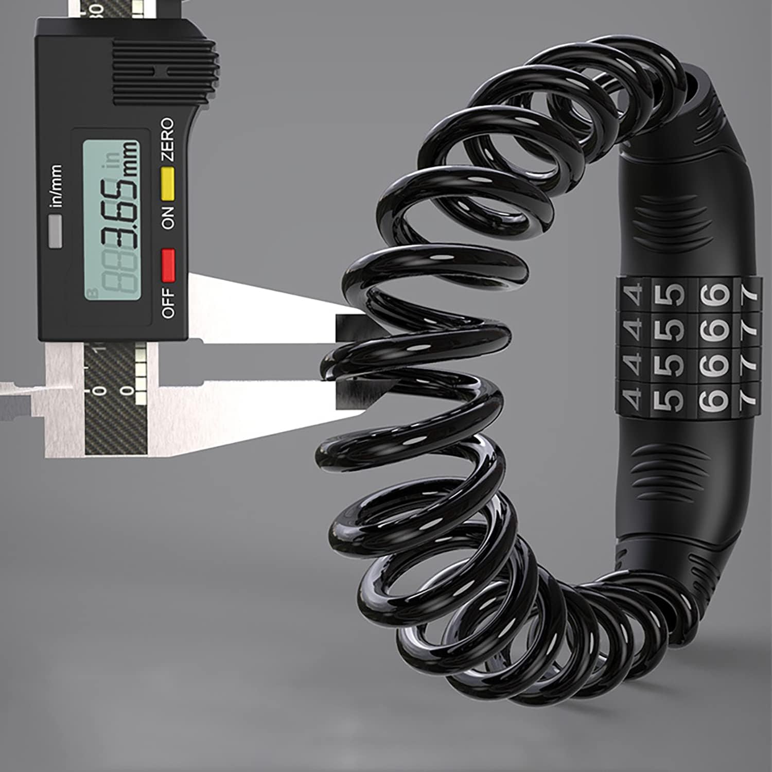 Combination lock - 2 pieces - Black - Motorcycle helmet lock - Theft security - Retractable - Luggage lock - With 4-digit combination - Security lock - Image 6