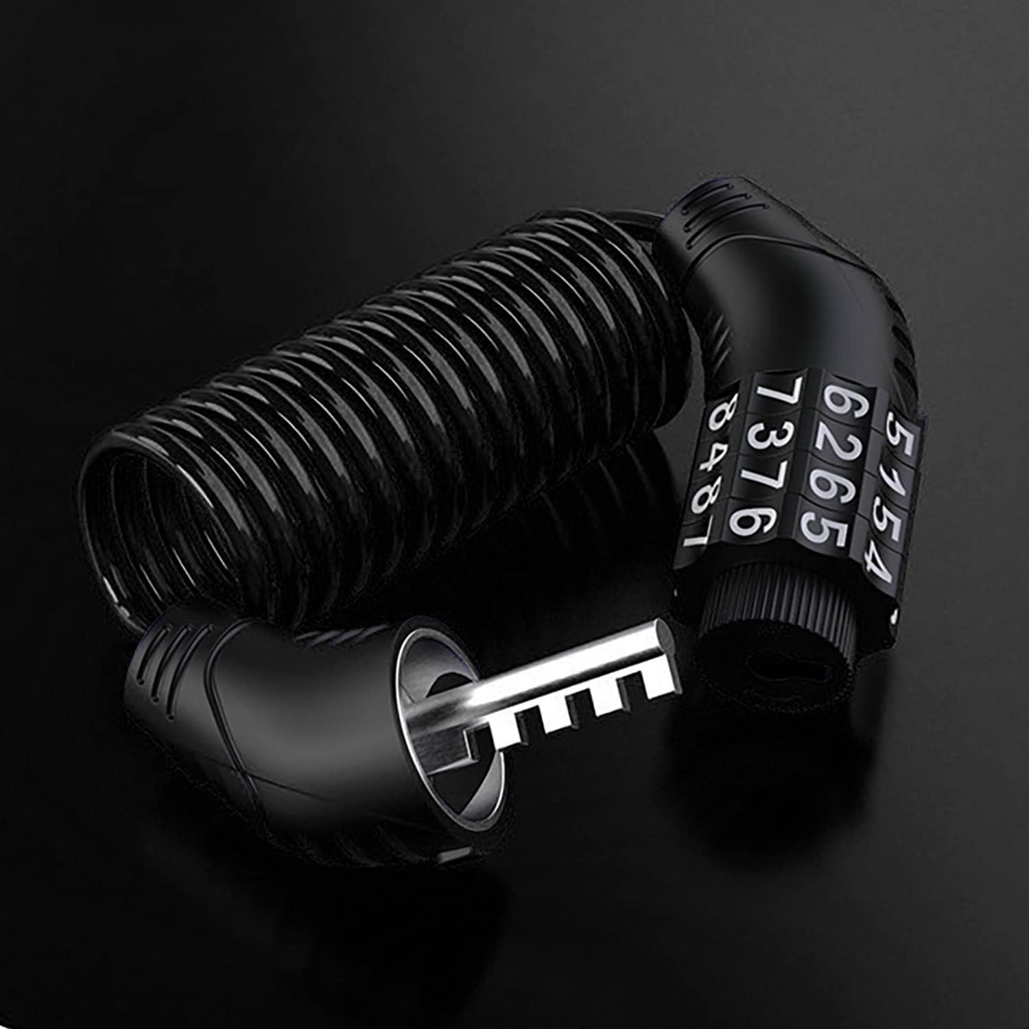Combination lock - 2 pieces - Black - Motorcycle helmet lock - Theft security - Retractable - Luggage lock - With 4-digit combination - Security lock - Image 7