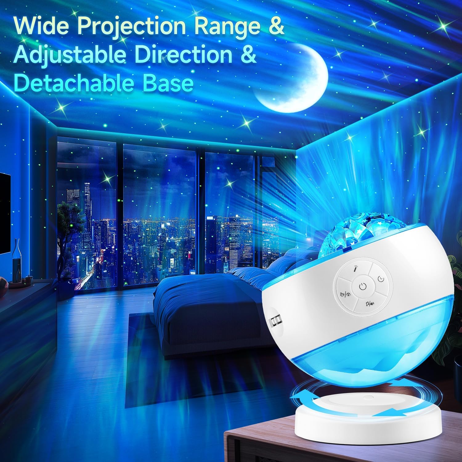 Starry Sky Projector Lamp - 300 Lighting Settings - Northern Light - 15 White Noise Bluetooth Projector Modes - Galaxy Party Light - Starry Sky Projector Light Cord with Timer - Room Decoration - Image 7