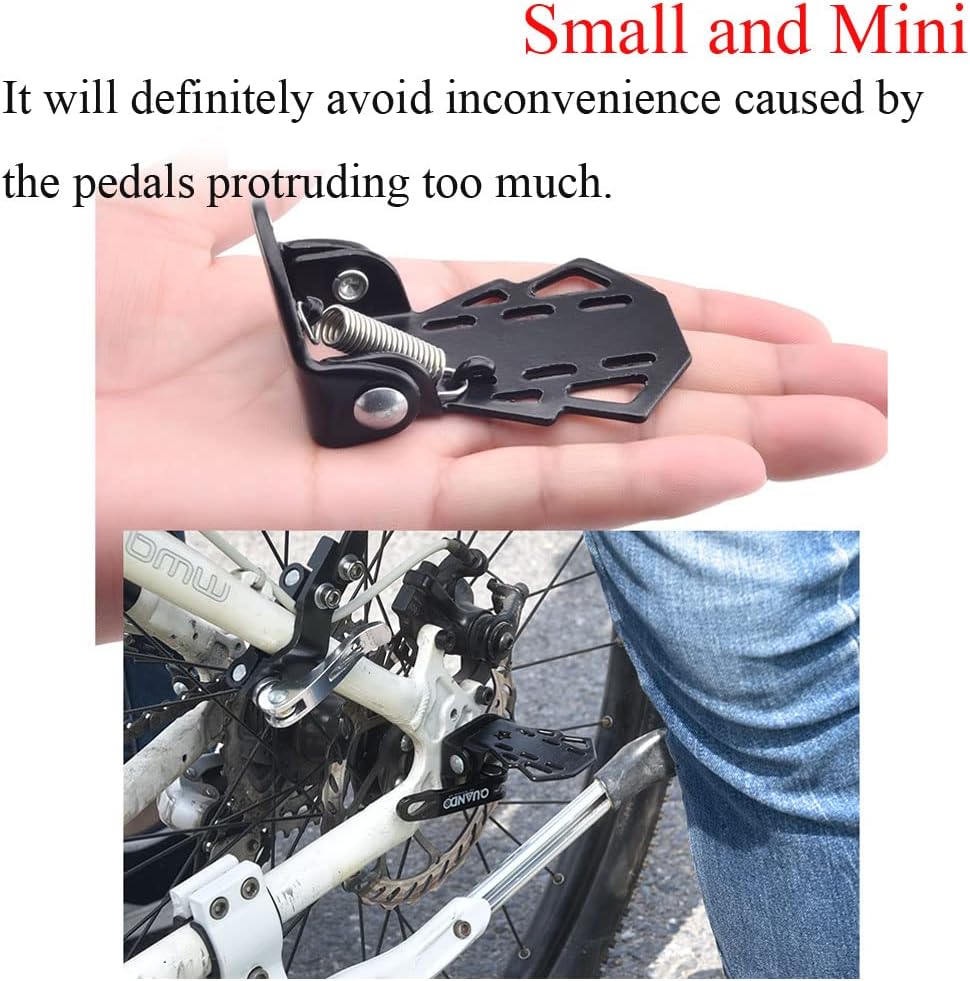 4-pack Mini Bike Rear Pedals - Foldable - Suitable for Mountain Bikes - Kids' Bikes - Rear Pedals - Metal Plates - Bike Pedal Accessories - Image 5