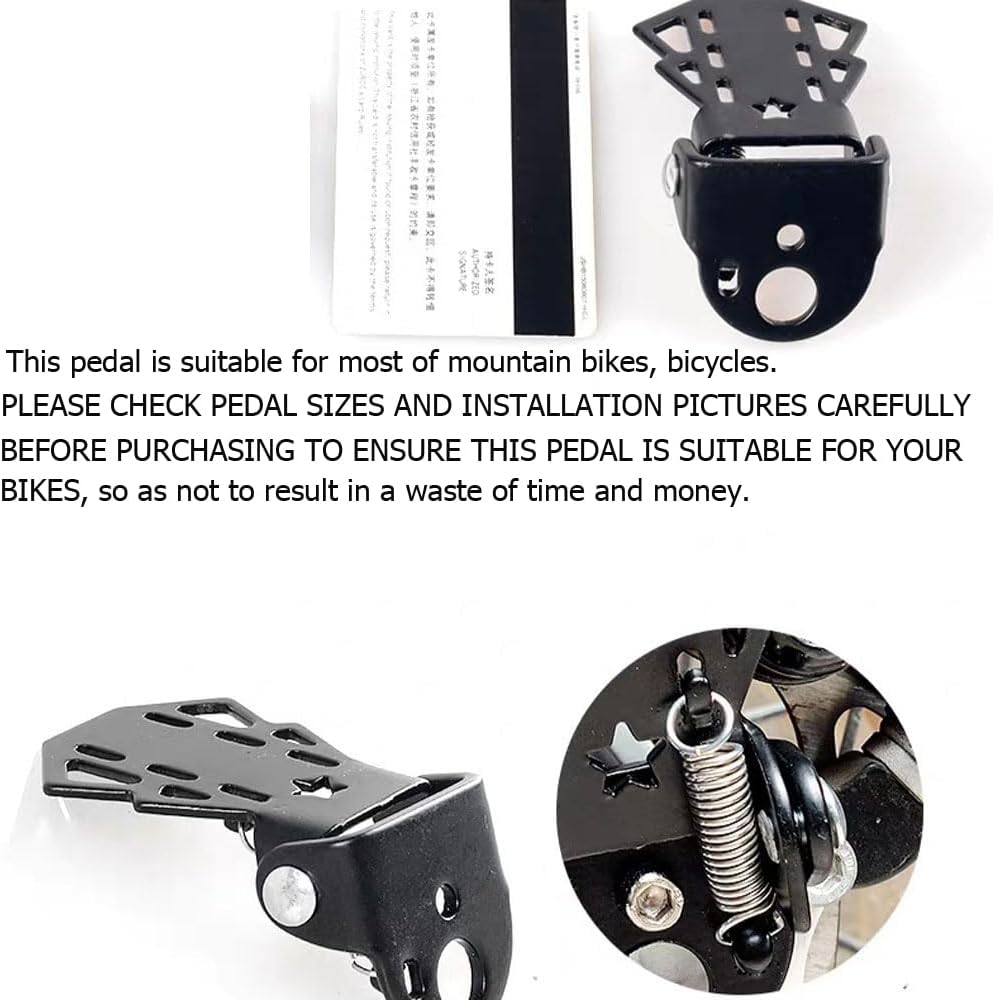 4-pack Mini Bike Rear Pedals - Foldable - Suitable for Mountain Bikes - Kids' Bikes - Rear Pedals - Metal Plates - Bike Pedal Accessories - Image 6