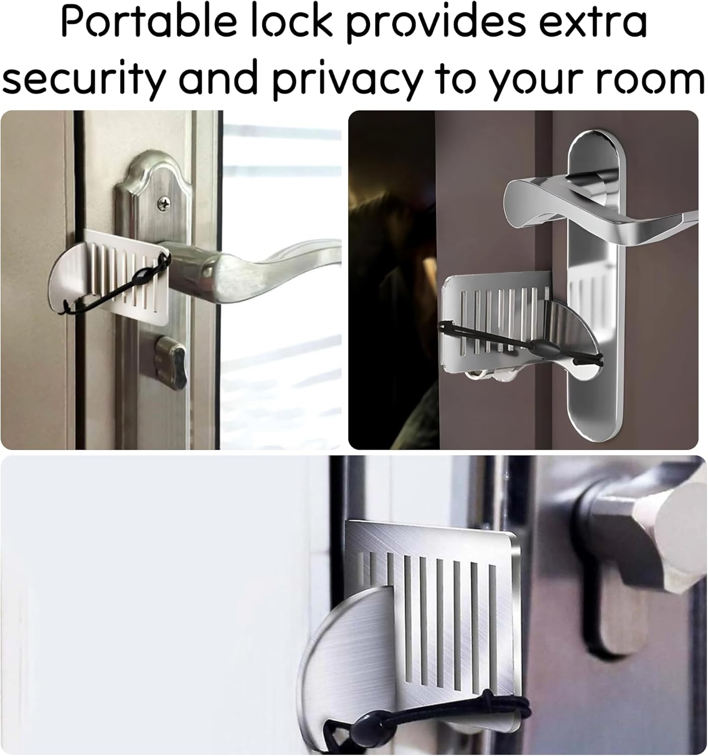 Doorstop - Portable door lock - Travel doorstop - Universal quick-install lock - Emergency lock - Child-safe doorstop - Anti-jam system - Theft security - Image 2