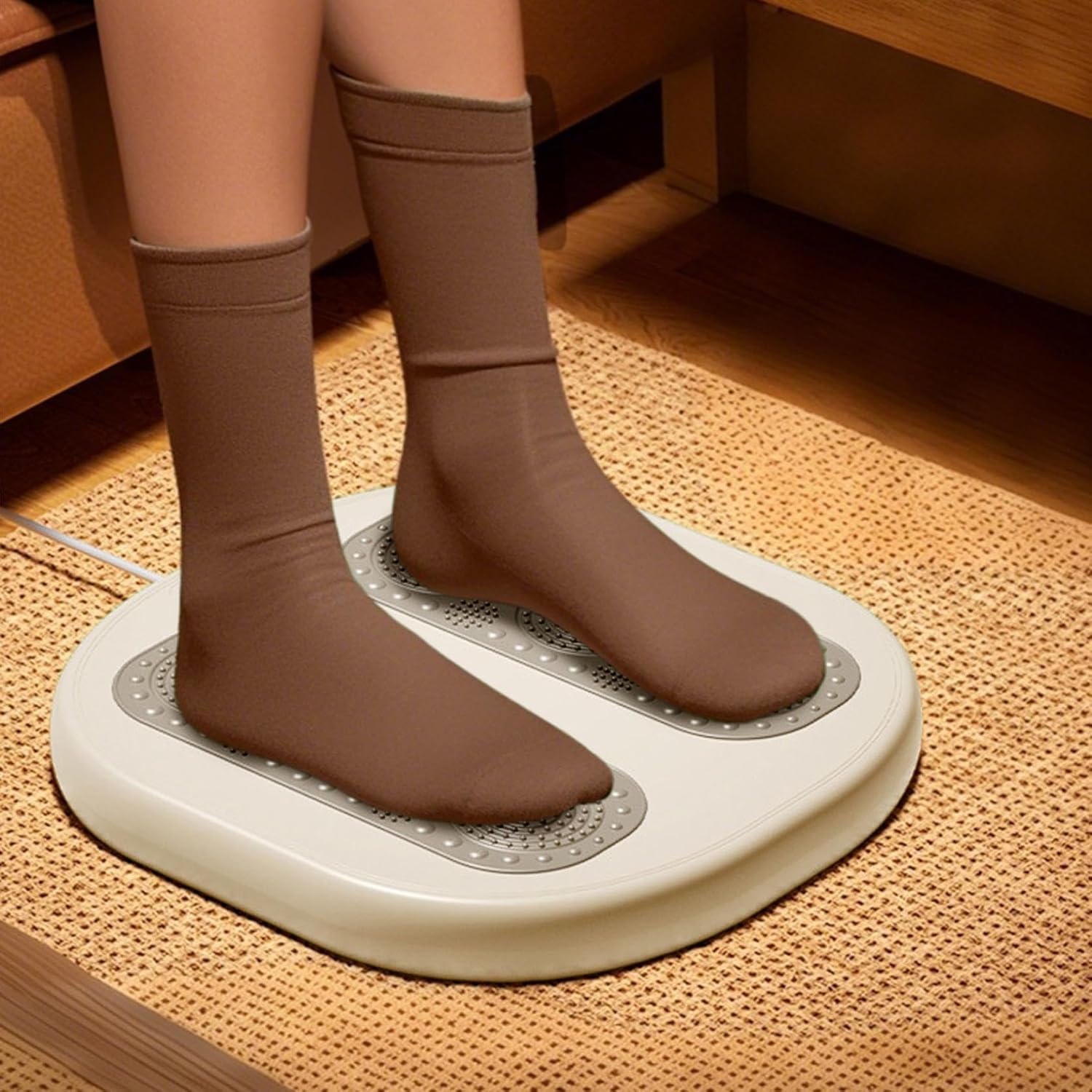 Foot warming cushion - Electric foot warming cushion - Foot warmer - 3 temperature settings - Built-in 6 manual massage heads - Suitable for home, office and dormitories - Warming cushions (green) - Image 2