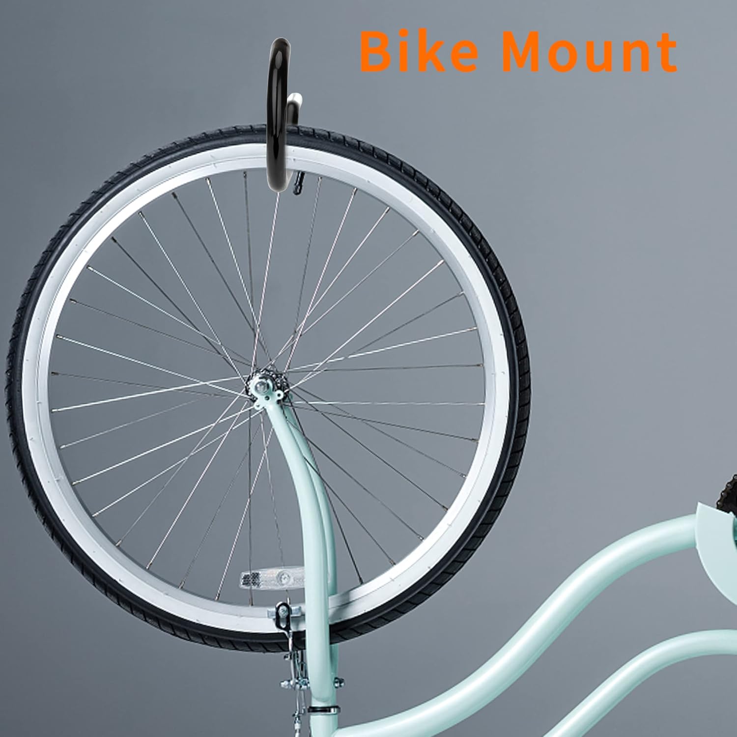 Heavy Duty Bike Hooks - 4-pack - Garage - Ceiling - Wall - Screw Mount - Bike Rack - Bicycle Storage and Hanging - Wall Mount - Black - Image 2