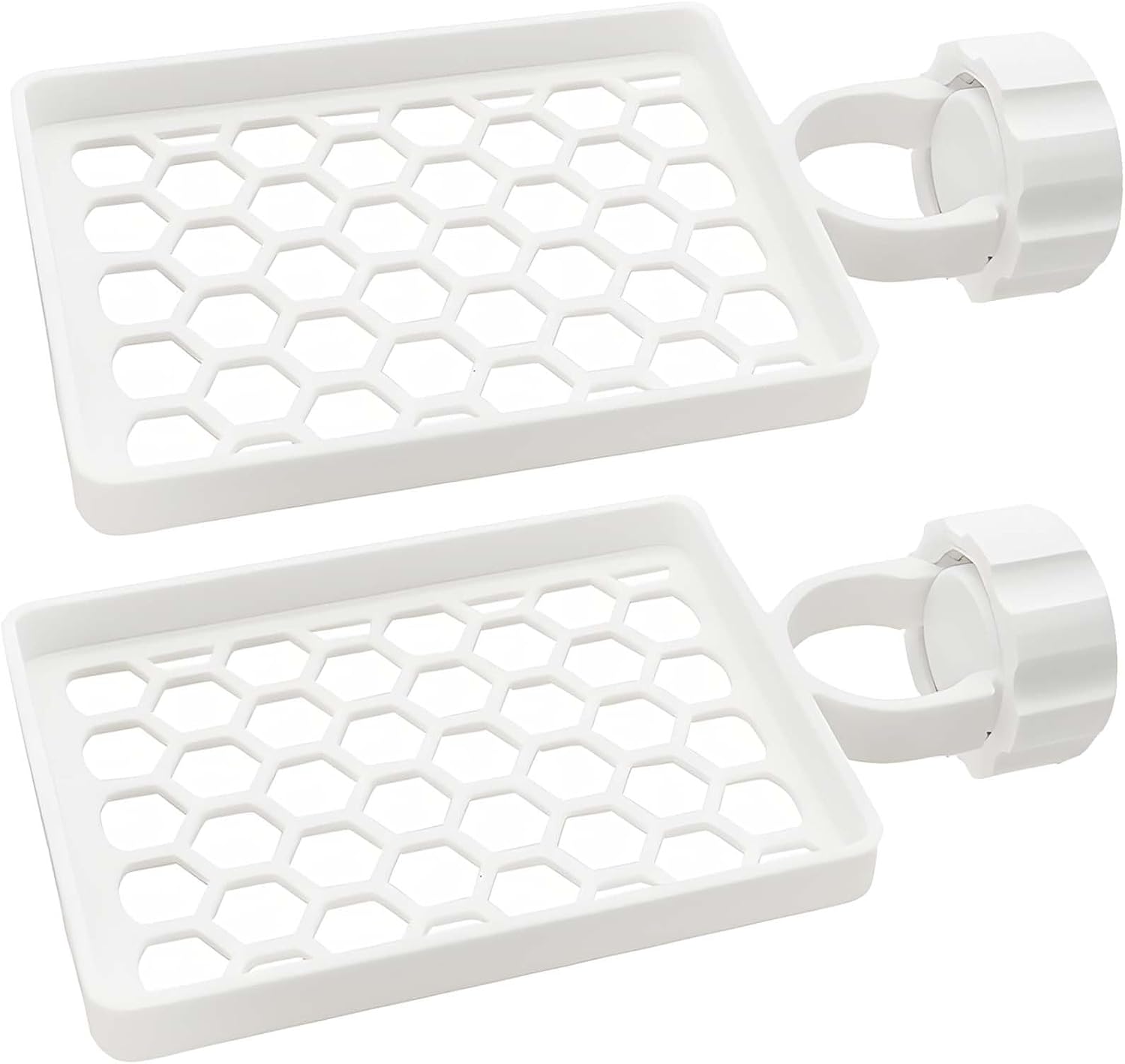 Set of two hangers, sponsor and sink organizer - drainage rack with clips - suitable for kitchens and bathrooms - reusable and removable - for holding soap and sponges - easy to install and adjust - Image 1