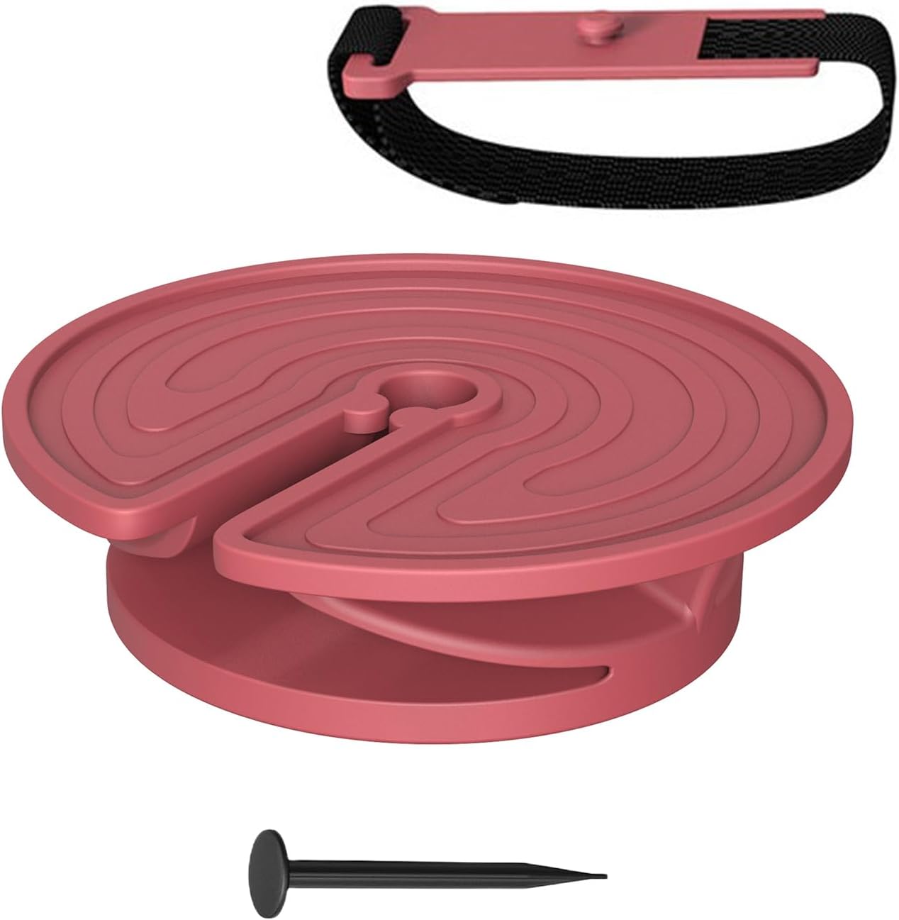 Outdoor wine glass holder - with adjustable strap - silicone material - red glass holder with steel - suitable for camping - beach picnics - Image 1