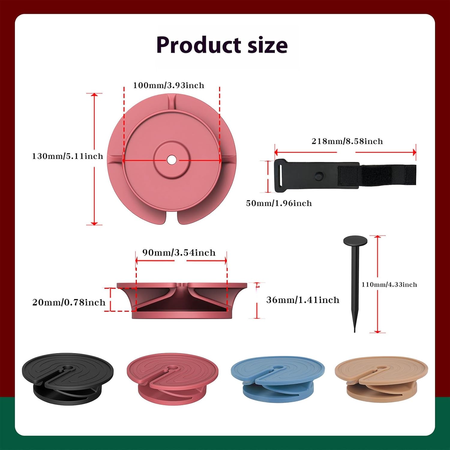 Outdoor wine glass holder - with adjustable strap - silicone material - red glass holder with steel - suitable for camping - beach picnics - Image 3