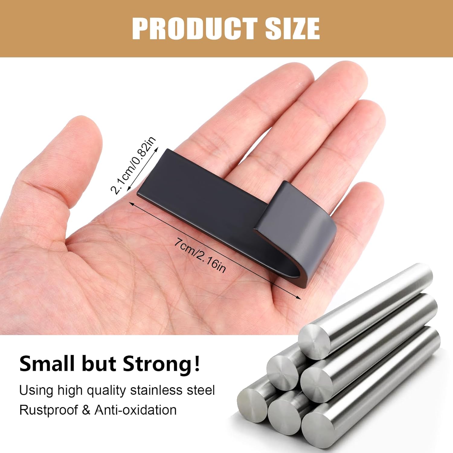 Strong adhesive hooks - 6 pack - suitable for hanging coats, bathrobes, towels and other items. Can also be installed in the shower to hang loofahs, towels, cloths, hats and other things. - Image 3