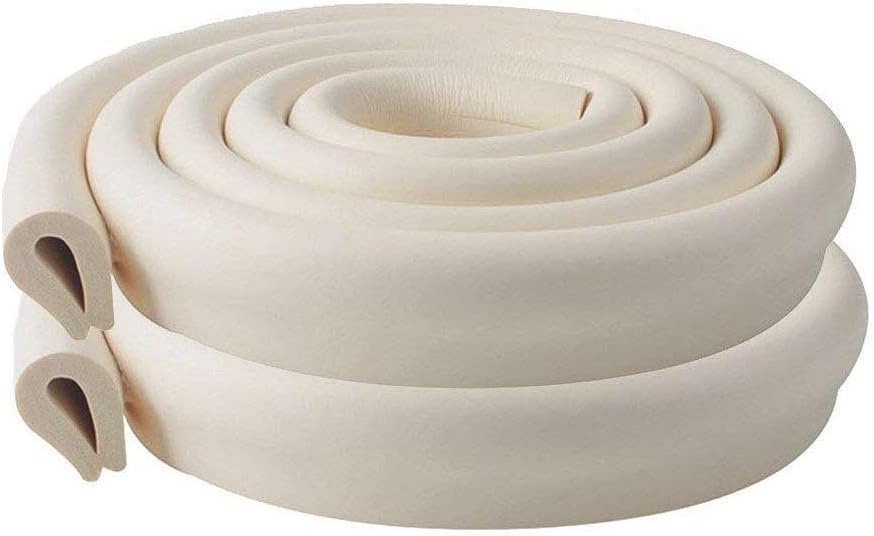 Edge protection strips, 2M * 2 rolls foam safety strips, anti-bump strips for kids, thickened soft protection strips, corner protectors for babies, children and toddlers - cream white - Image 1