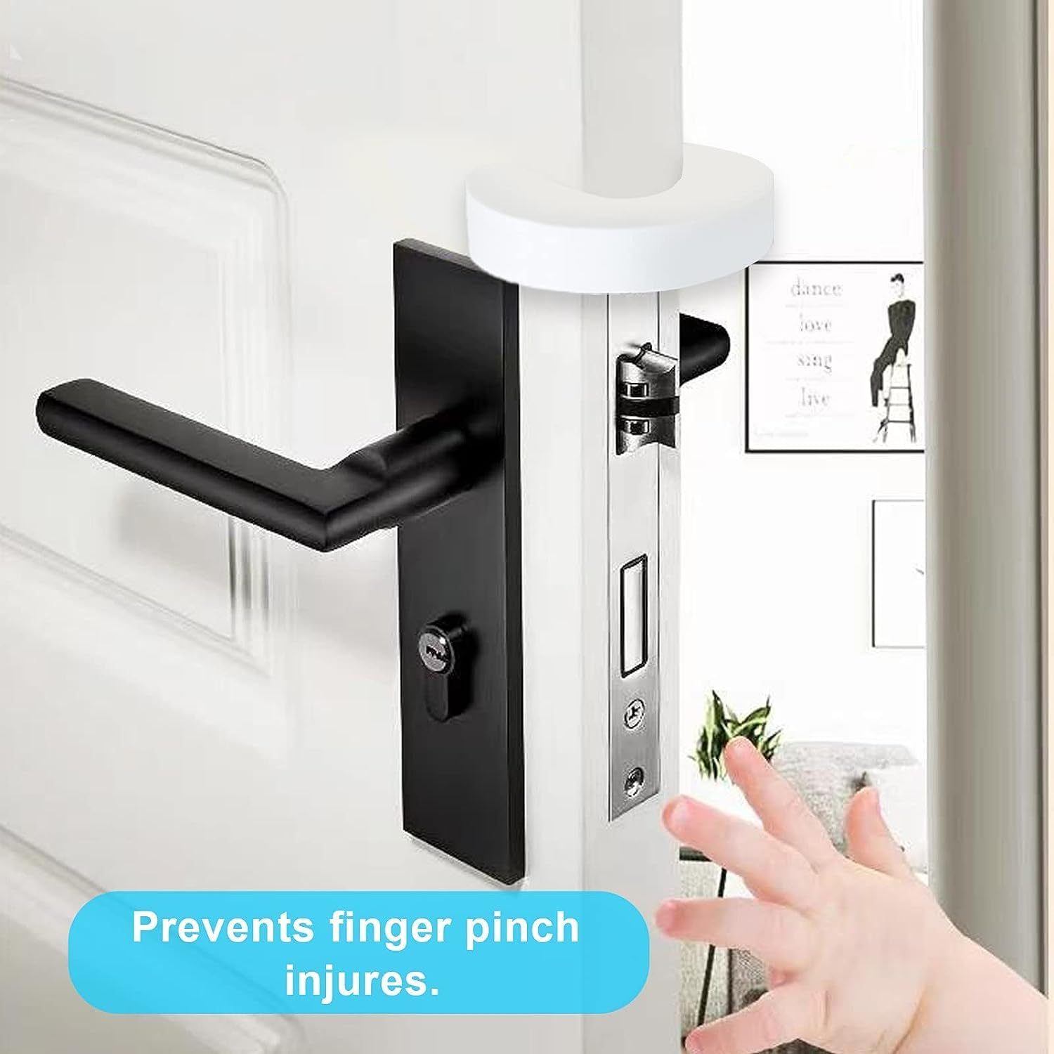 [6-pack -1.5 cm] Door wedge lock, child door safety lock, baby safe door stopper, protect children's fingers with soft foam protection, prevent finger pinching injuries, child or pet cannot be locked in the room - Image 3