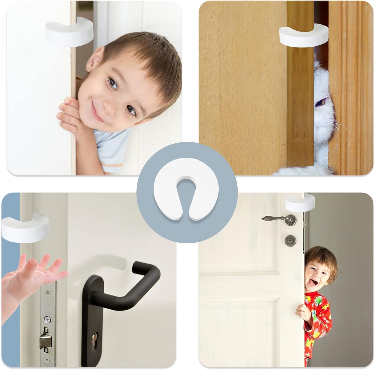 [6-pack -1.5 cm] Door wedge lock, child door safety lock, baby safe door stopper, protect children's fingers with soft foam protection, prevent finger pinching injuries, child or pet cannot be locked in the room - Image 4