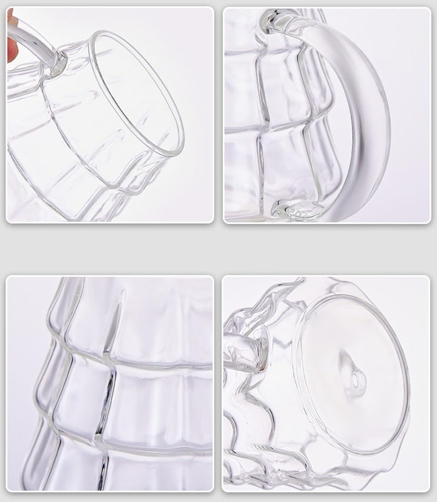 Tree-shaped transparent glass coffee cup - Tree-patterned glass tea cup - Household juice cup - Milk cup with handle - Image 7