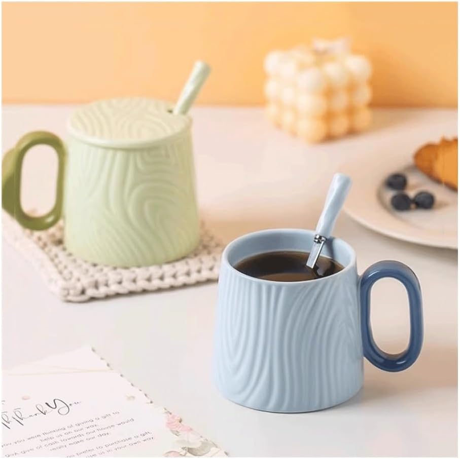 Ceramic mug for home - 8.4 oz plain coffee/tea mug - Dopamine Mood - Coffee mug for reading/studying (green) - Image 4