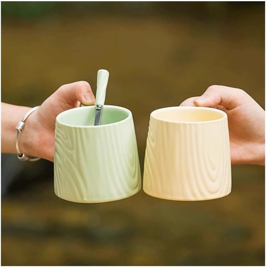 Ceramic mug for home - 8.4 oz plain coffee/tea mug - Dopamine Mood - Coffee mug for reading/studying (green) - Image 5