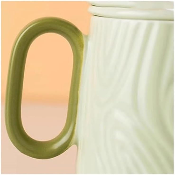 Ceramic mug for home - 8.4 oz plain coffee/tea mug - Dopamine Mood - Coffee mug for reading/studying (green) - Image 7