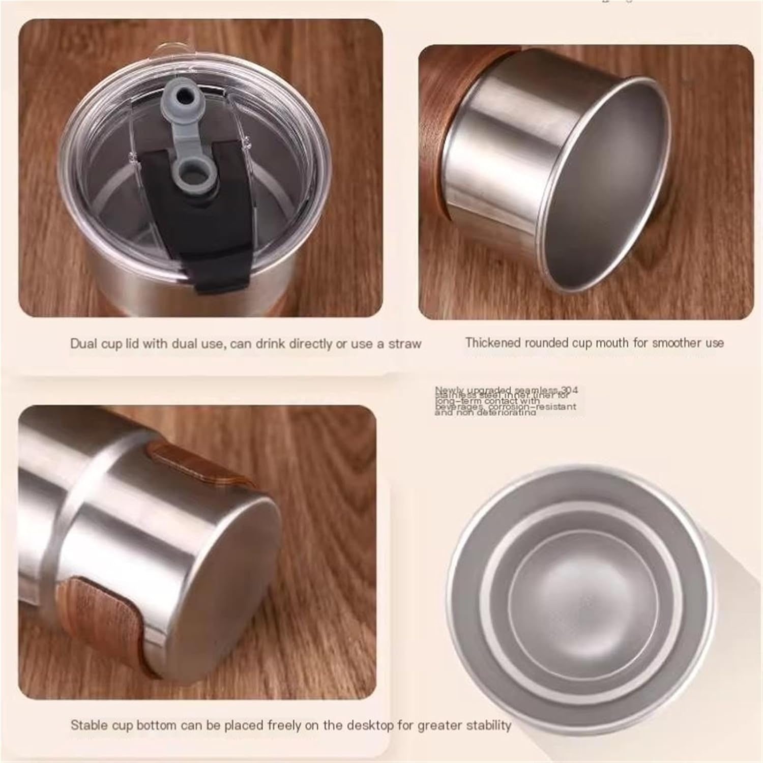 304 Stainless Steel Portable Coffee Pot - with Handle and Lid - Insulated - Suitable for Outdoor Camping - 300 ml - Stackable Design - Image 2