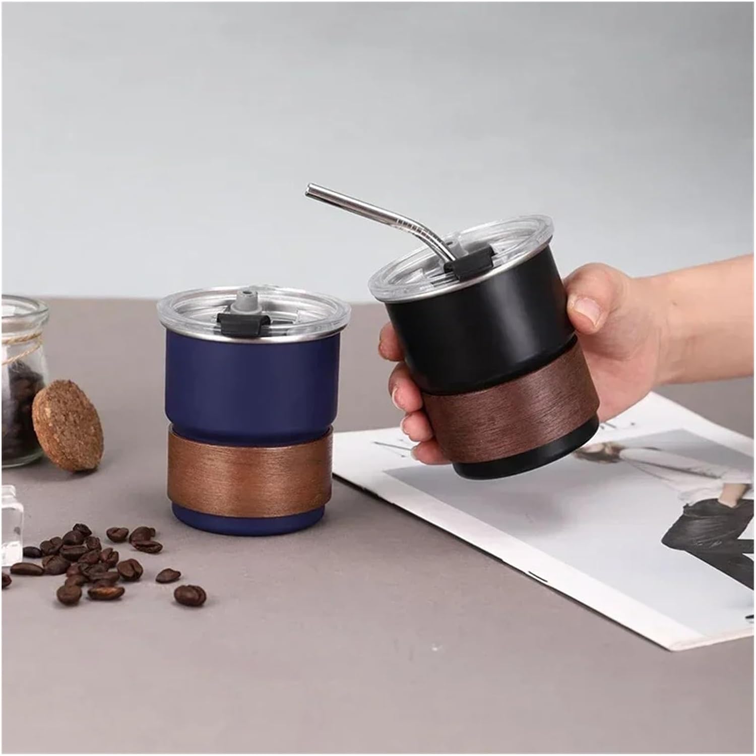 304 Stainless Steel Portable Coffee Pot - with Handle and Lid - Insulated - Suitable for Outdoor Camping - 300 ml - Stackable Design - Image 4
