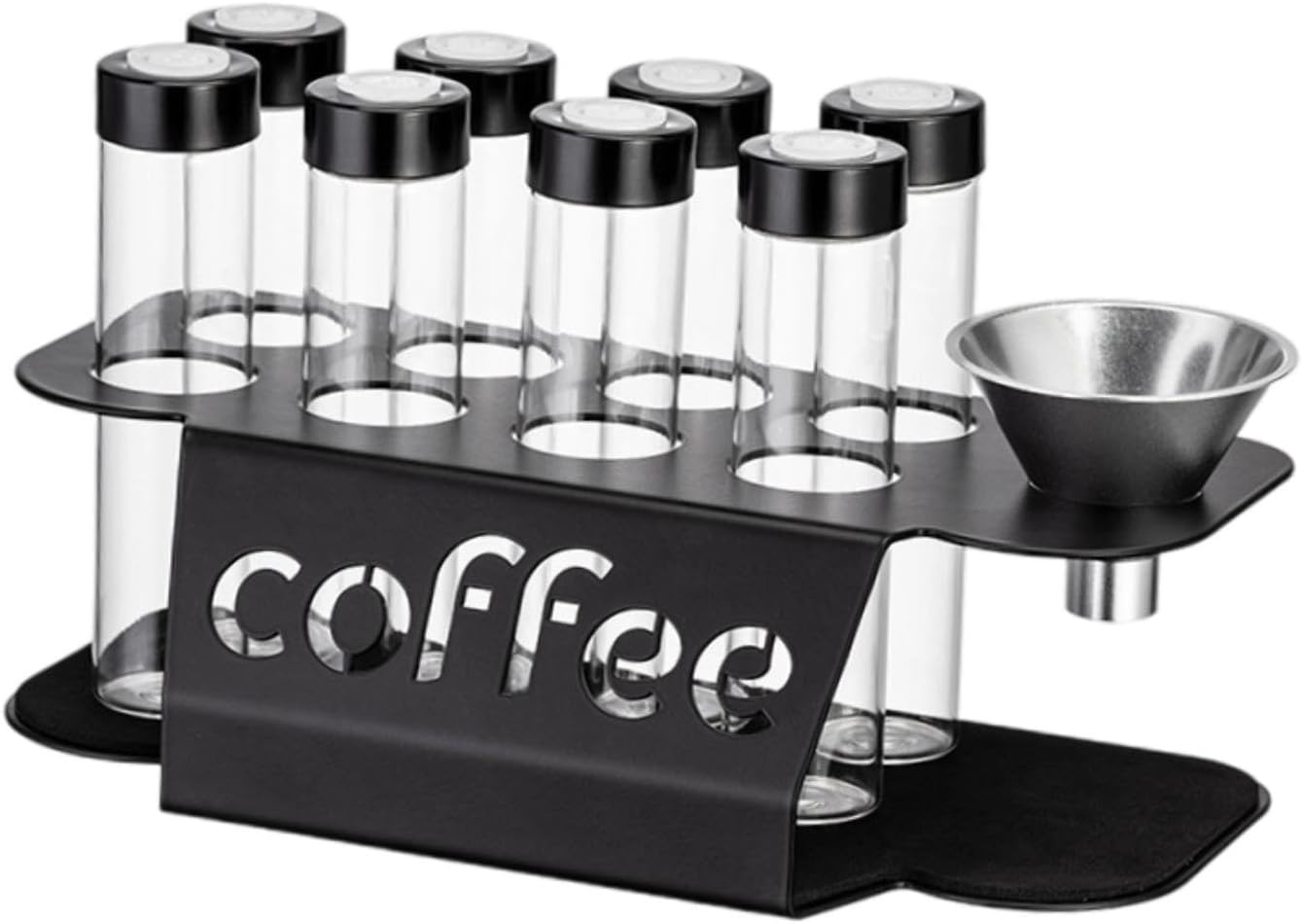 Coffee Bean Storage Containers - 8-pack Glass Jars for Storing Coffee Beans - Transparent Storage Containers, Reagent Racks, One-Way Valve - Portable Storage Jars - Image 6