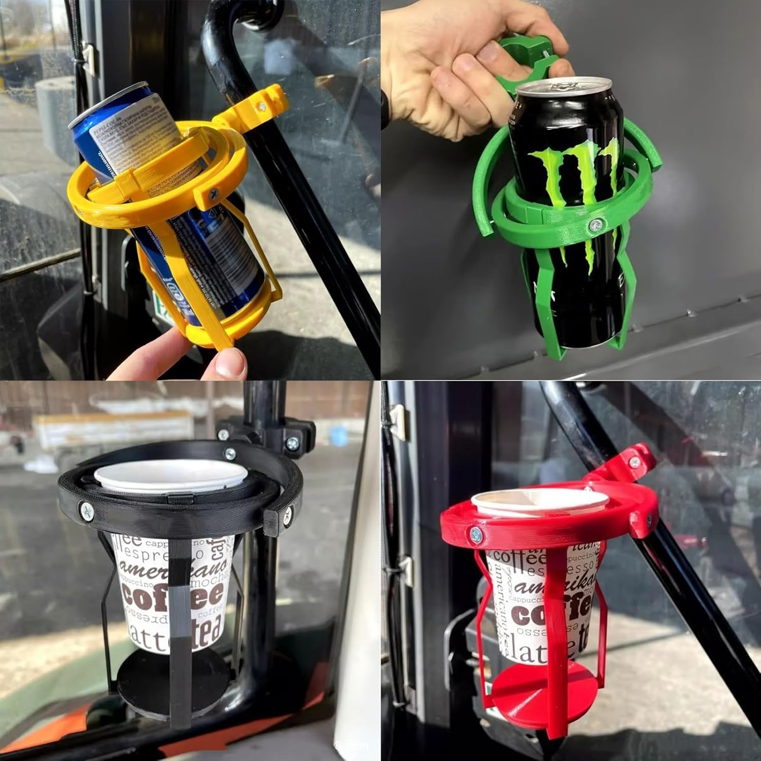 3D Gyro Scoop Cup Holder for Motorcycles - Overloop-resistant Self-balancing Cup Holder, 360° Rotatable Clip-on Cup Holder - Suitable for Tractors, Trucks and Boats (Red - 2-pack) - Image 5