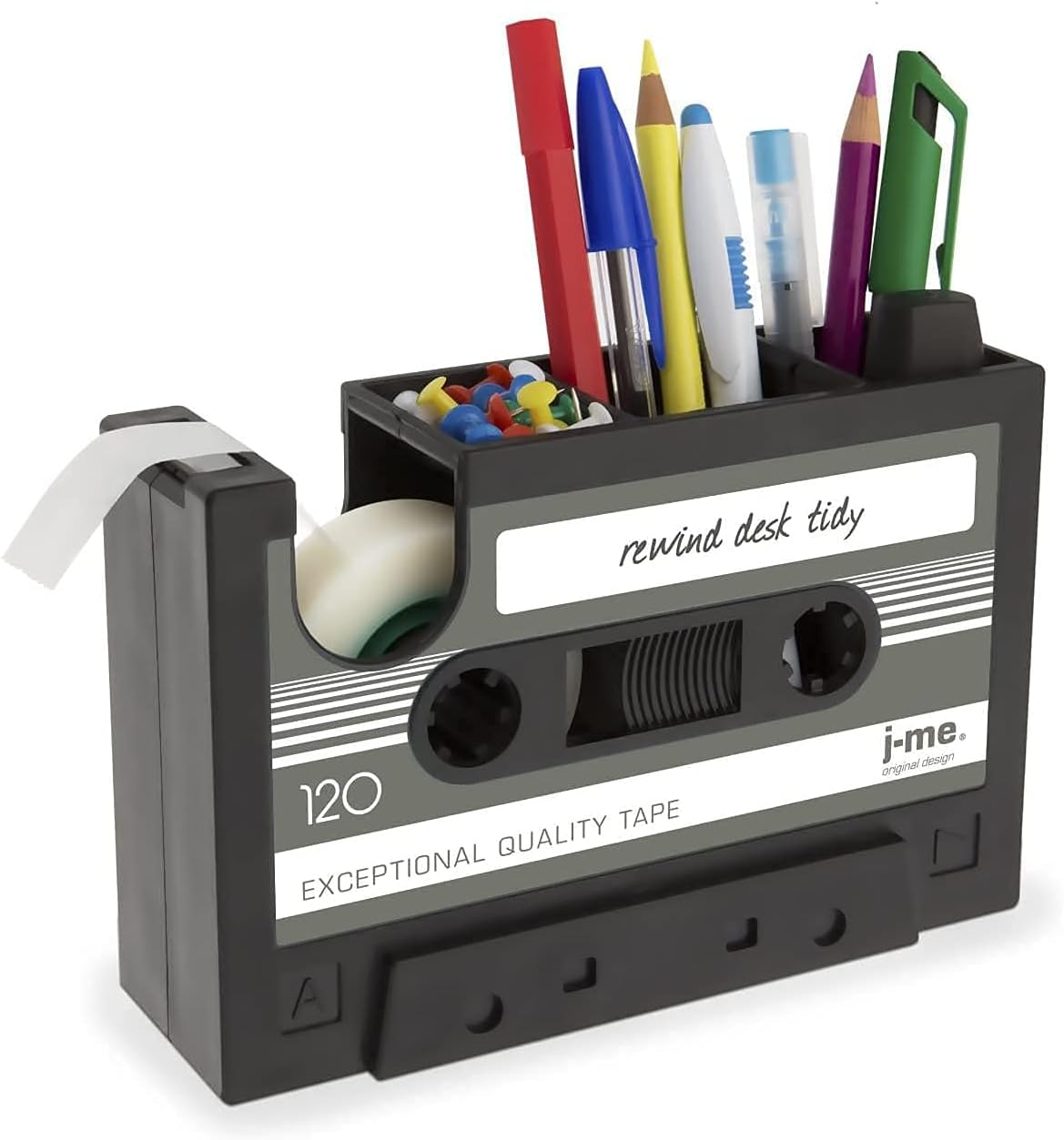 Retro Cassette Tape Pencil Holder - Multifunctional Pencil Holder - Creative Desk Organizer - Pencil Holder with Tape Holder - Image 1