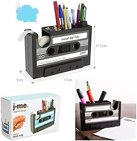 Retro Cassette Tape Pencil Holder - Multifunctional Pencil Holder - Creative Desk Organizer - Pencil Holder with Tape Holder - Image 3